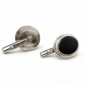 Sterling Silver Black Onyx Cufflinks Classic Men’s Jewelry